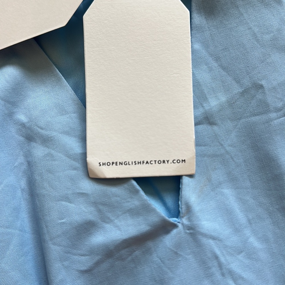 100% Cotton Light Blue English Factory Dress - Picture 5 of 7